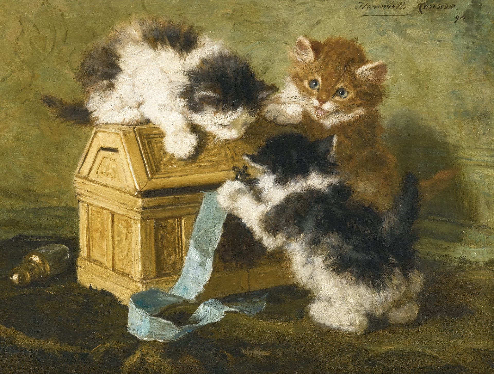Henriëtte Ronner-Knip (1821- 1909), kittens, 1894.