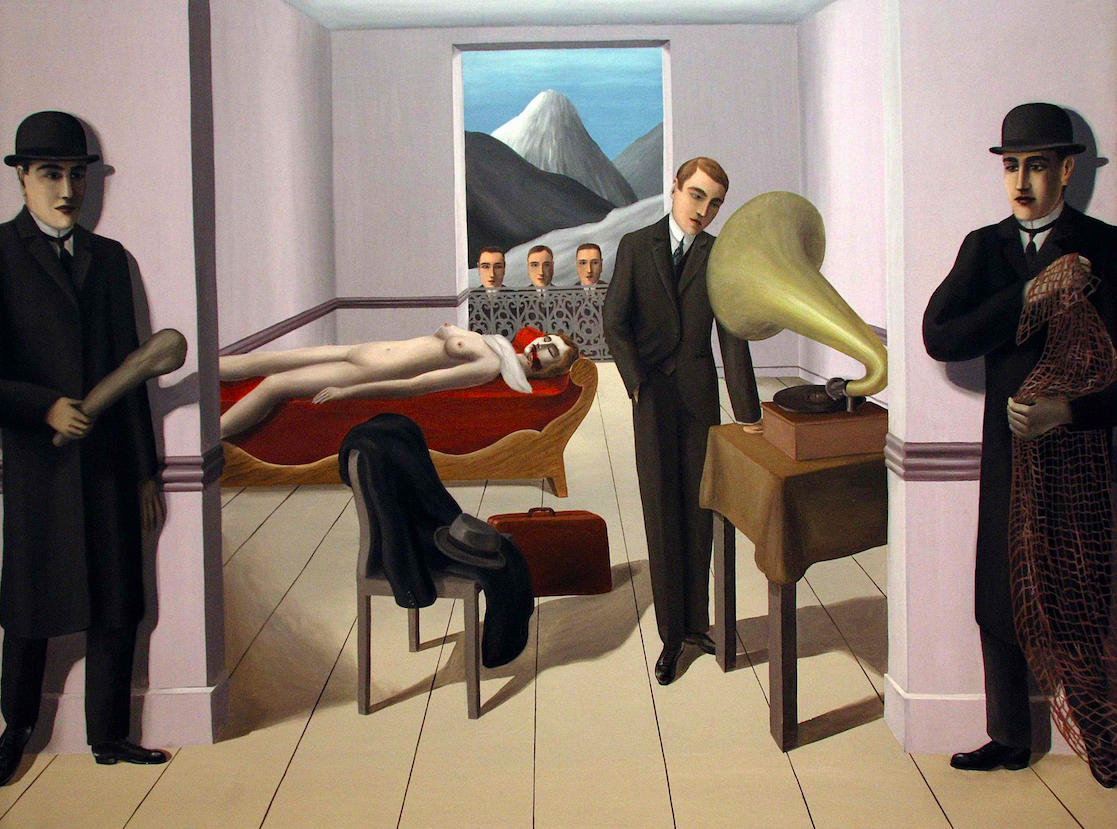  Surreales Gemälde von Rene Magritte „Die Bedrohten und die Ermordeten“