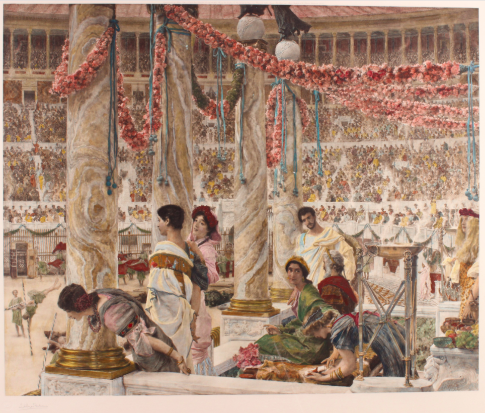 Affordable art; an engraving by Alma Tadema after the original painting that, the original painting (if it were for sale) would cost millions!
